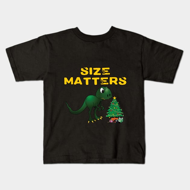 Size matters T-rex Christmas Kids T-Shirt by JamesBosh